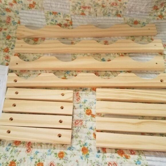 Countertop Standing 8 Wine Bottle Holder Rack Wooden 2 Tier - Picture 7 of 12
